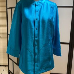Linea by Louis Dell oliò 3/4 sleeve Top, size 8, blue green color